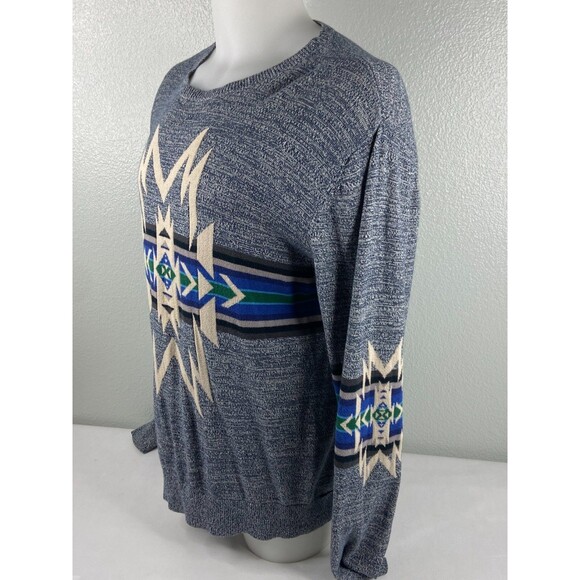 On The Byas Unisex Large Gray Sweater Aztec Southwestern Geometric Lightweight - Picture 4 of 6